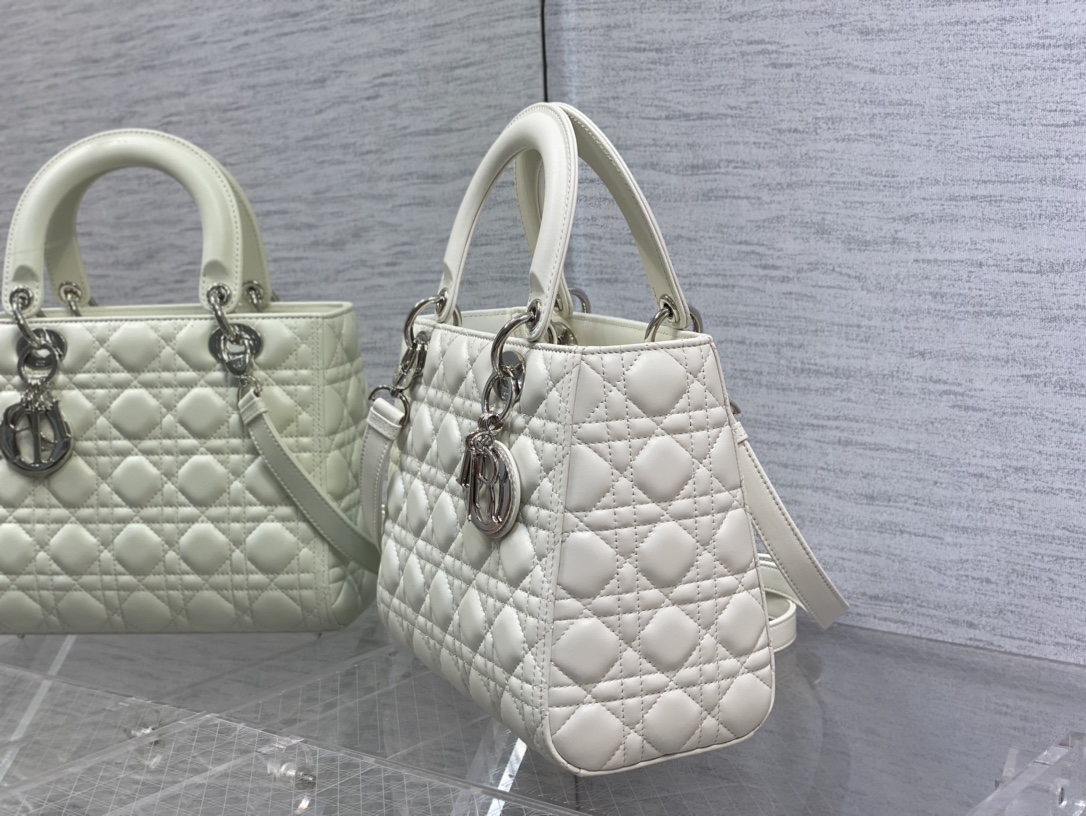 Medium Lady Dior Bag Latte Cannage Lambskin